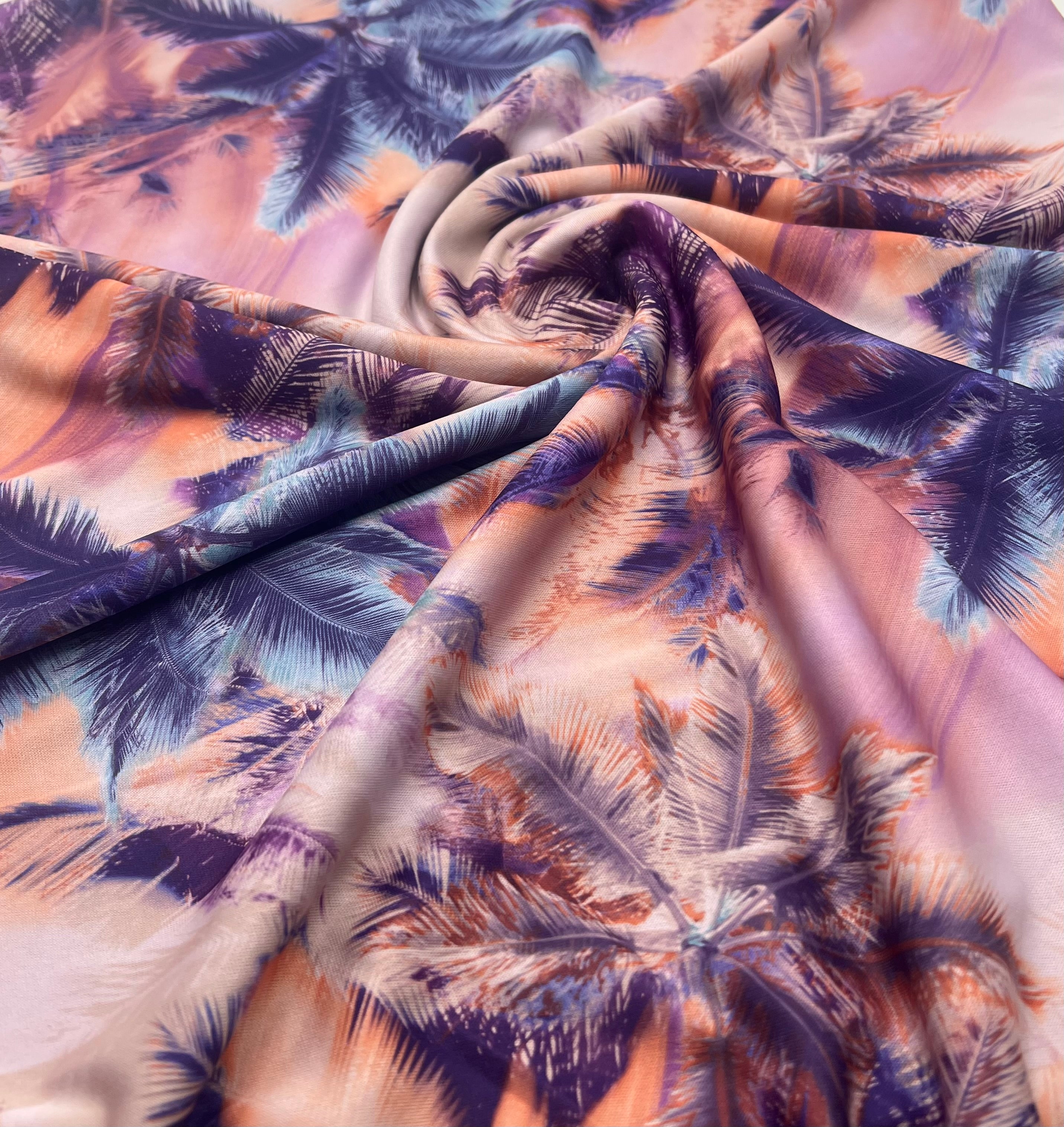 Palm Tree Multi Lightweight Stretch Fabric